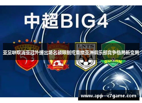 亚足联取消亚冠外援出场名额限制或重塑亚洲俱乐部竞争格局新变局